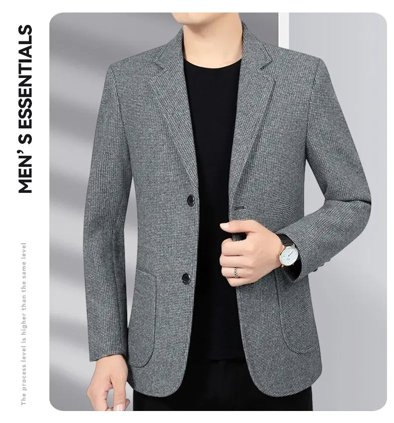 Blazer Men's Business Gentleman Wedding Fashionable Solid Color Best Man, Slimming and Casual Middle-aged and Elderly Blazer