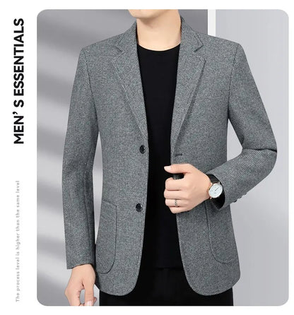 Blazer Men's Business Gentleman Wedding Fashionable Solid Color Best Man, Slimming and Casual Middle-aged and Elderly Blazer