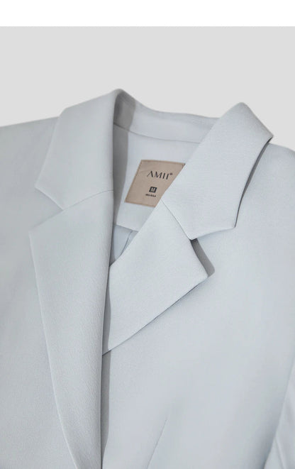 Minimalism 2024 Autumn New Blazers Women Notched Basic Quality Fashion Long Professional Jacket Women's Clothing 12443051
