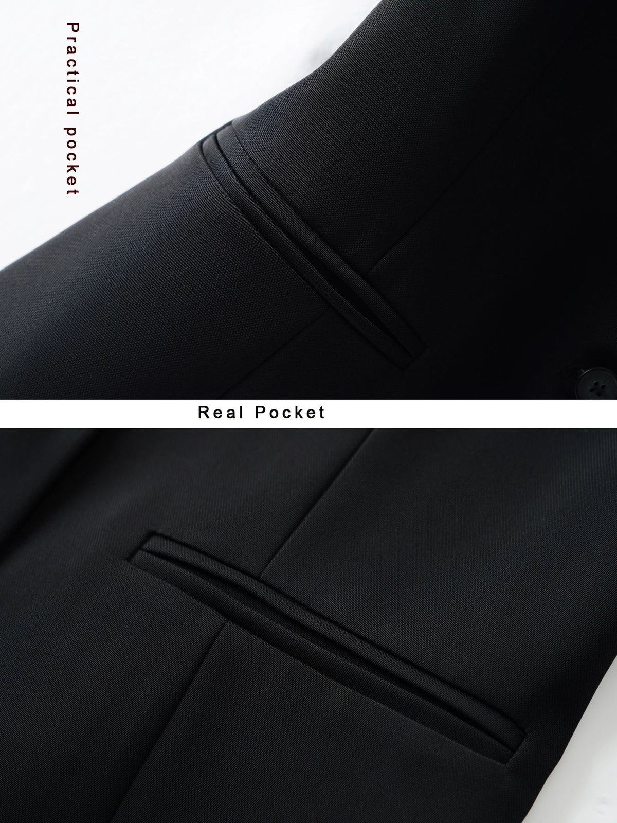 Black Round Neck Single-Breasted Fashion Vest for Women, Spring & Fall Fashionable Slim Sleeveless Suit Vest Top for Outer Wear
