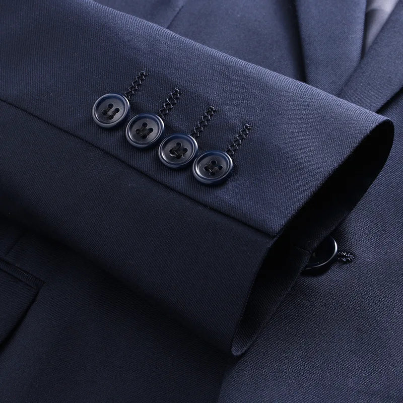 Men's Double Breasted Blazer – Slim Fit Solid Color Formal Jacket for Weddings & Office