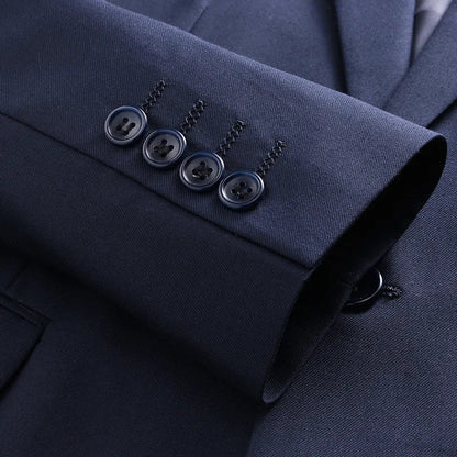 Men's Double Breasted Blazer – Slim Fit Solid Color Formal Jacket for Weddings & Office