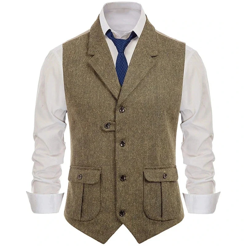 Men's Vest Single Breasted Formal Waistcoat for Wedding Banquet and Business