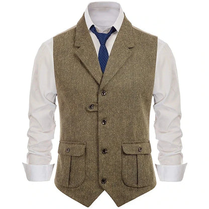 Men's Vest Single Breasted Formal Waistcoat for Wedding Banquet and Business