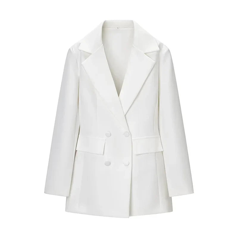 Elegant Women's Office Blazers Spring 2026 New Fashion Slim V-neck Warm Suits Jackets Chic Young Women's Travel Joker Coats