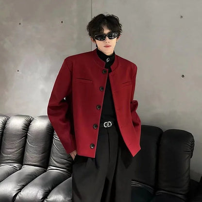 Trendy 2025 Short Coats Single Breasted Man Suits and Blazers Spring Clothes Elegant New in Original Handsome Jacket for Men