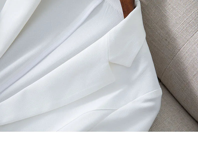Spring Summer New Style Korean Version Silk Fashion Small Suit Jacket Women Thin Sleeve Seven Button Slim Fit Western Wear