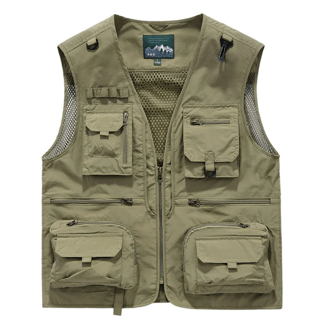 Men's Tactical Vest – Formal Workwear Sleeveless Waistcoat for Men – Multi-Pocket, All Seasons