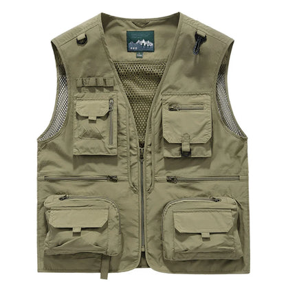 Men's Tactical Vest – Formal Workwear Sleeveless Waistcoat for Men – Multi-Pocket, All Seasons