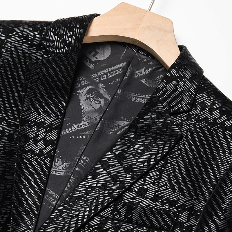 Men's Black Sheepskin Leather Blazer Single Breasted Oversized Winter Biker Style