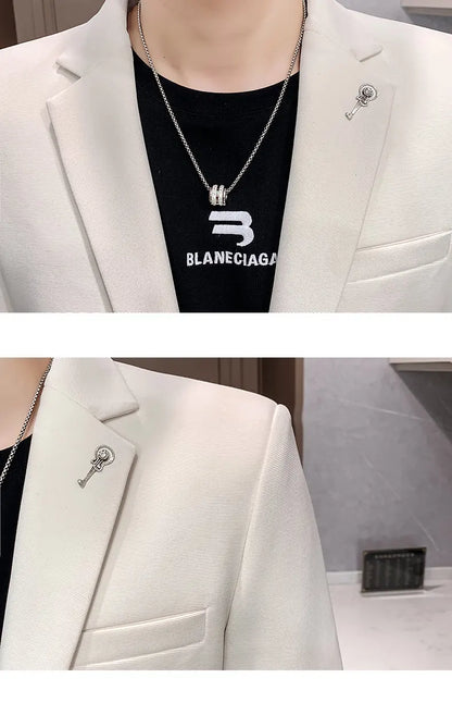 Blazer Outdoor Men's Velvet Fashion Business Korean-style Travel Wedding Solid Color Slimming Casual High Formal Wear Blazer