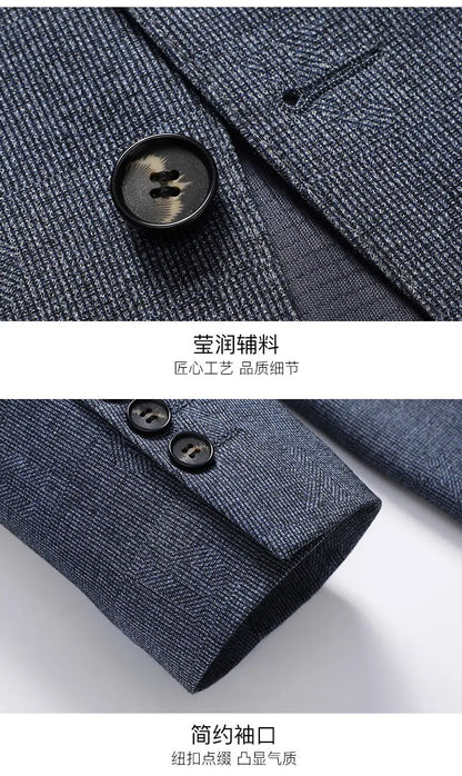 Blazer's New Men's Fashionable Business Wedding Banquet Casual Hosting Dress Showcases A High-end Middle-aged Gentleman Blazer