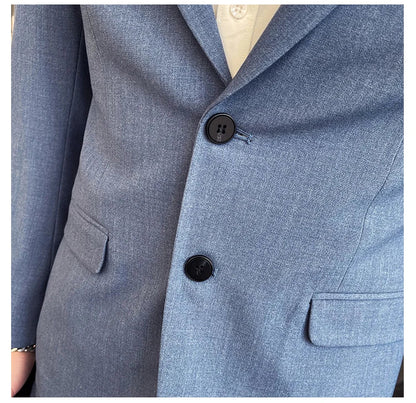 2025 Slim Fit Three-Piece Business Suit Set High-End Korean Style Wedding Groom Party Dress Suit Vest Trousers M-4XL