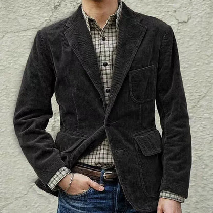 Blazer Men's Fashion Gentleman Business British Style Gentleman Corduroy Wedding Lapel Professional Casual Performance Host Vest
