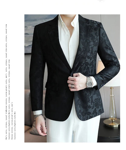 Men's Casual Suit Top - 2025 Spring S-5XL High-Quality Fashion Handsome Trend Business Boutique Wedding Dance West Coat