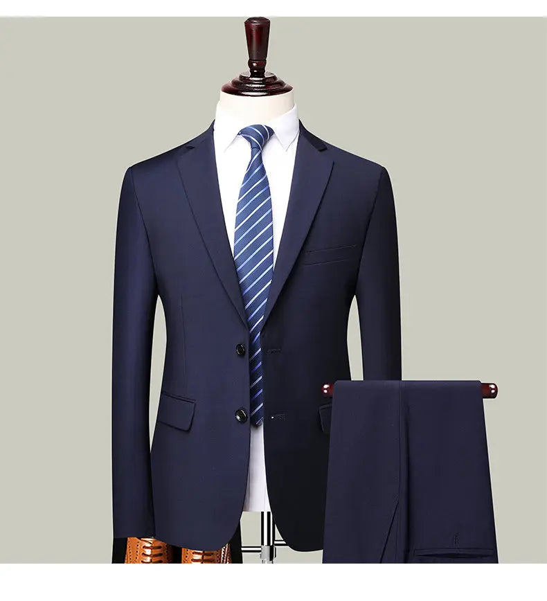 Suits for Men, College Students, Civil Servants, Business Interviews, Formal Wear, Weddings, Grooms, Best Men, Two-Piece Suits