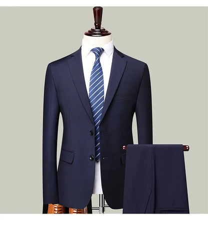 Suits for Men, College Students, Civil Servants, Business Interviews, Formal Wear, Weddings, Grooms, Best Men, Two-Piece Suits