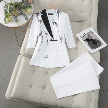 Mid-Sleeve Suit, Pants, Elegant Temperament, Most Unique, Spring and Summer, 2024 New