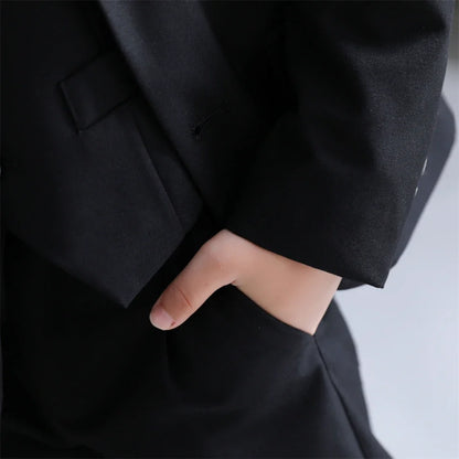 Boys 4-Piece Formal Suit Set for Weddings, Parties & Special Occasions – Navy & Black