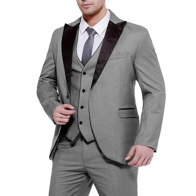 Elegant Champagne Wedding Men Suit Groom Tuxedo Slim Fit Prom Blazer Hombre Casual High Quality Custom 3 Piece Set Costume Homme