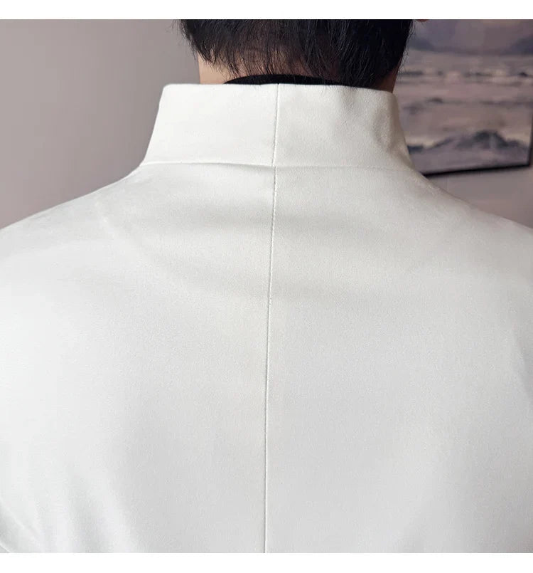 High Quality Cowhide Suede Suit Coats Men Fashion Slim Fit Stand Up Collar Business Casual Jacket Formal Groom Social Tuxedos