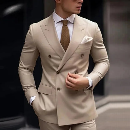 Olive Green Men's 2 Piece Blazer+Pant Wedding Dress Suits Slim Fit Lapel Party Leisure Formal Male Suit For Groomsman Suits