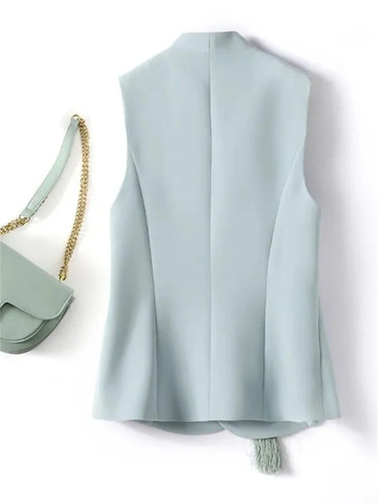 2025 New Spring Chinese National Style Elegant Women Vest Heavy Industry Embroidery Sleeveless Jacket Cardigan Female Waistcoat