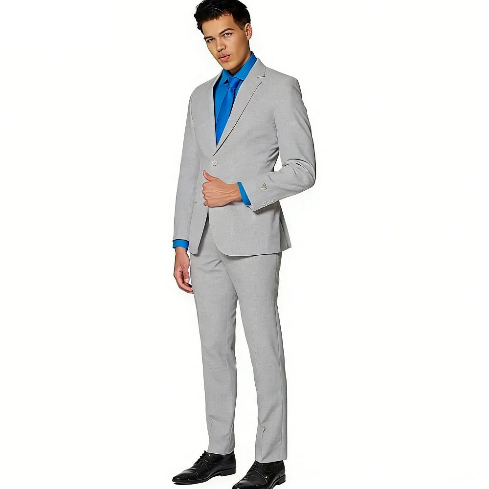 2 Pieces Business Costumes Smoking Jacket Pants Two Buttons Party Tuxedo Dress Single Breasted Men Suits For Wedding Groom