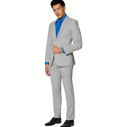 2 Pieces Business Costumes Smoking Jacket Pants Two Buttons Party Tuxedo Dress Single Breasted Men Suits For Wedding Groom