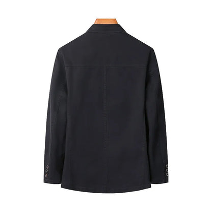 Blazer Man Retro Turn Down Collar Single-breasted Men Suit Coat Loose Pocket Long Sleeve Versatile Male Casual Outerwear