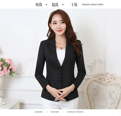 Fashion Women Blazers Jackets Work 2025 Office Lady Suit Slim Single Breasted Business Female Blazer Coats Formal Veste Femme