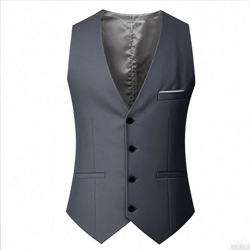 Men's Suit Vest Single Breasted Sleeveless Waistcoat for Weddings and Formal Events