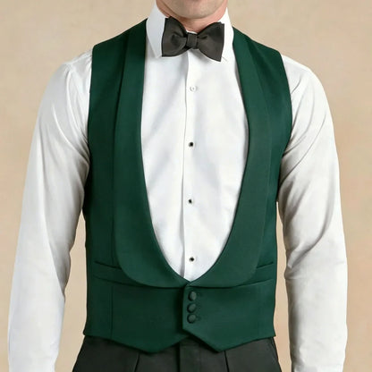 Men's Formal Vest Single Breasted Lapel Waistcoat for Weddings & Business