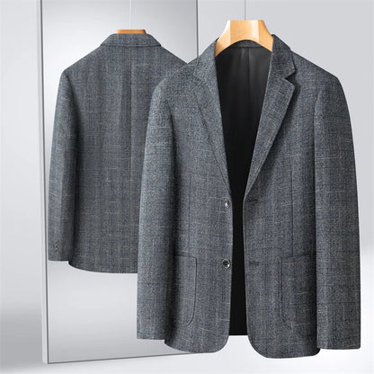 Men's Casual Loose Fit Blazer 13 Colors All-Season Plaid Suit Jacket for Men