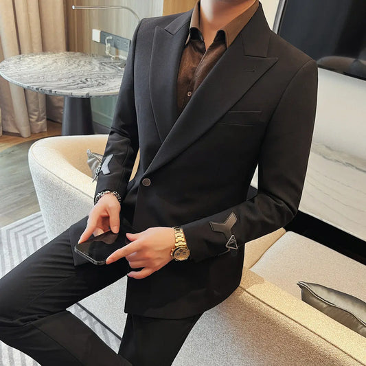 Men's Slim Fit Black Blazer for Business Casual & Smart Casual Wear – Spring Autumn Suit Jacket