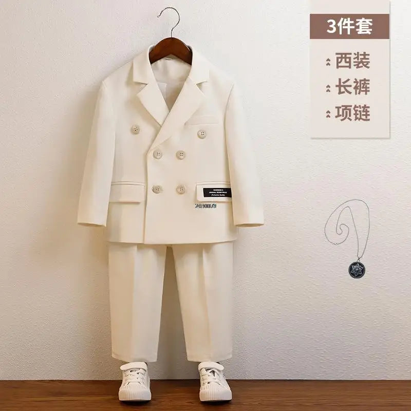 Boys Green Summer Photography Suit Kids Formal Wedding Dress Baby Birthday Dress Children's Day Performance Ceremony Costume