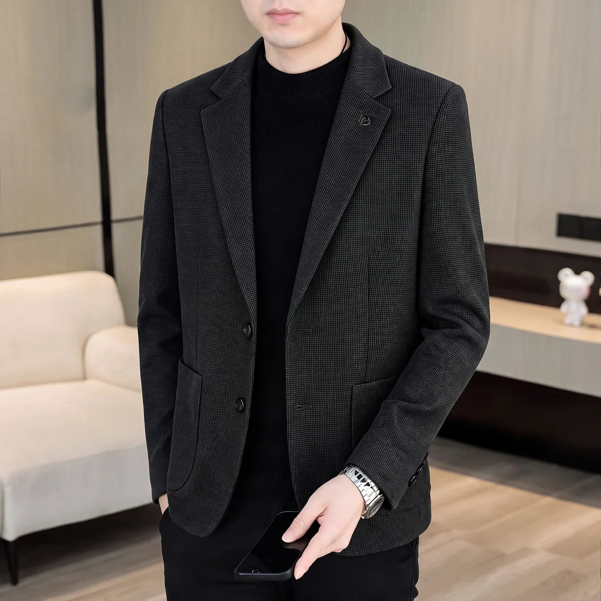 Men's Fashionable Versatile Suit 2026 Autumn Winter New Design Quality Outerwear for Business Casual Wear Trendy All-Match Jacke