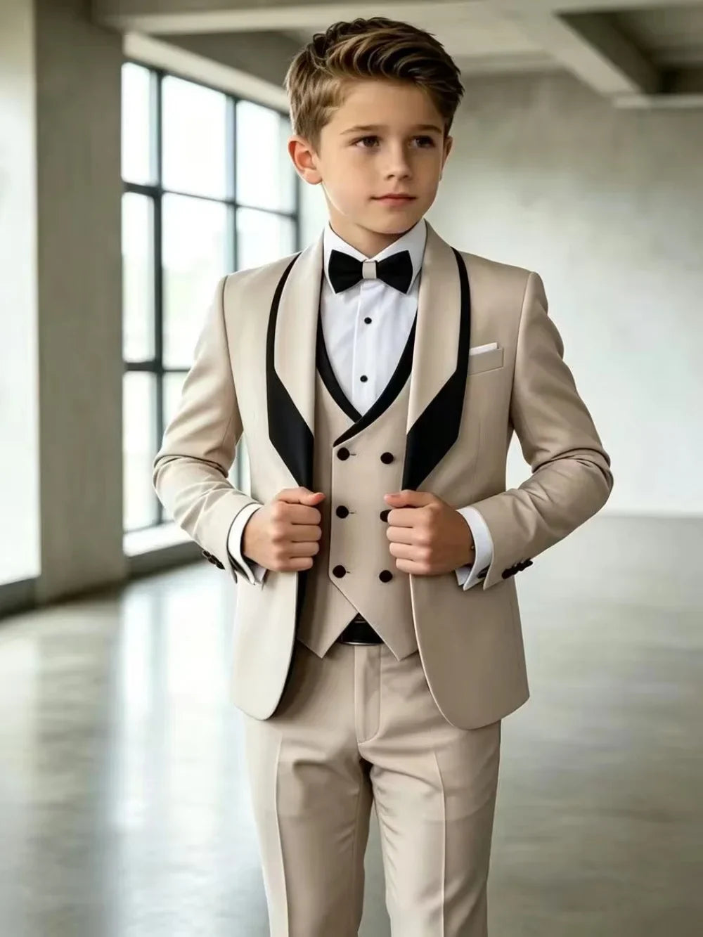 Flower Boys Wedding Tuxedo 3 Pieces Jacket Vest Pants High Quality Kids Slim Fit Suit Set Piano Performance Wear 2-20T