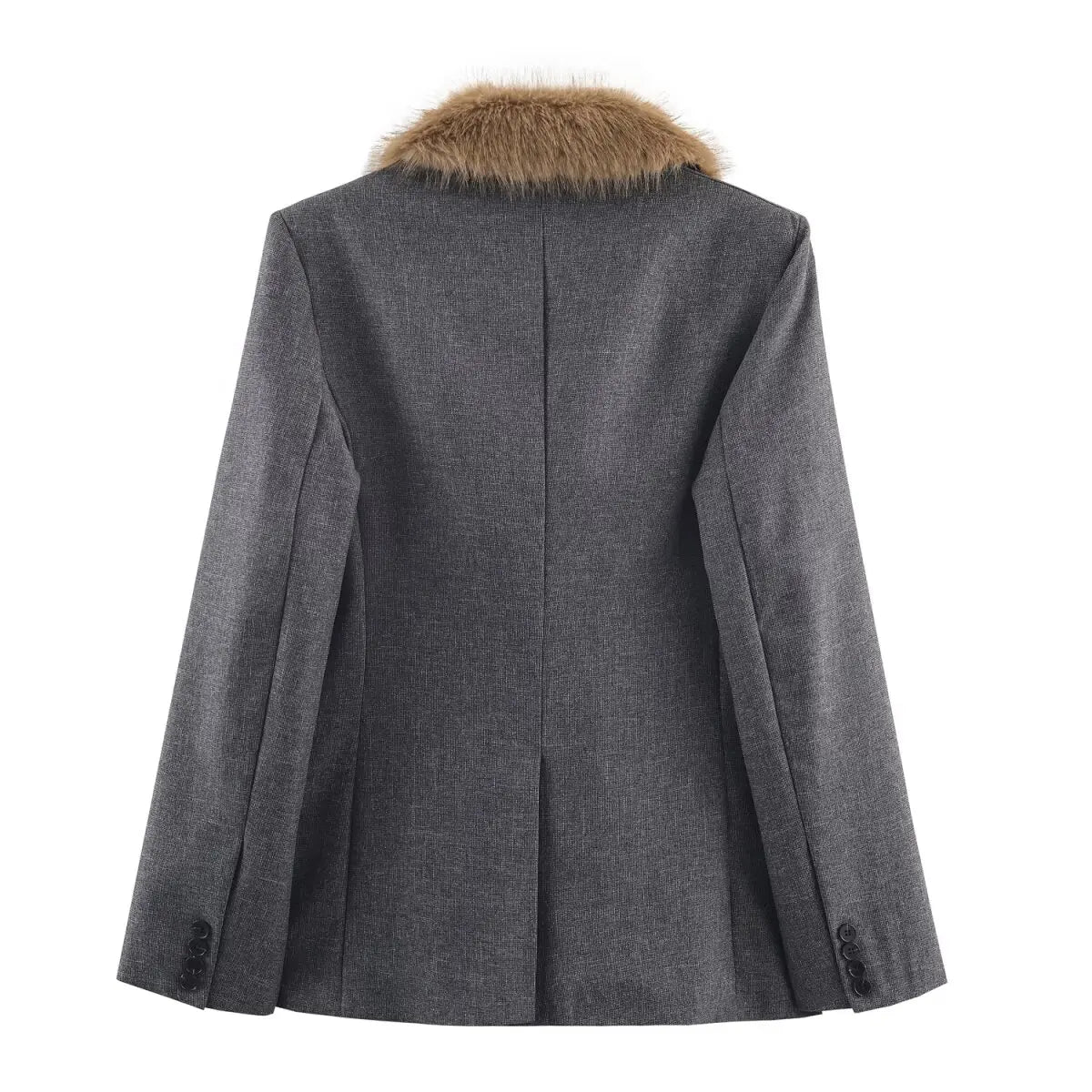 Woman Spring Fashion Casual Coats Solid Turn-Down Collar Long Sleeves Pockets Single Breasted Female Street Style Blazers