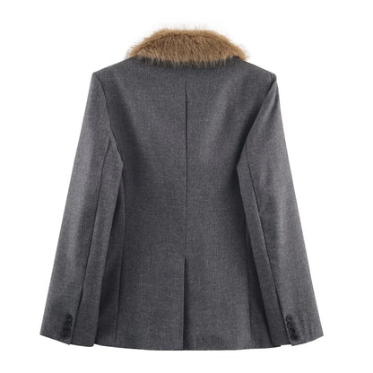Woman Spring Fashion Casual Coats Solid Turn-Down Collar Long Sleeves Pockets Single Breasted Female Street Style Blazers