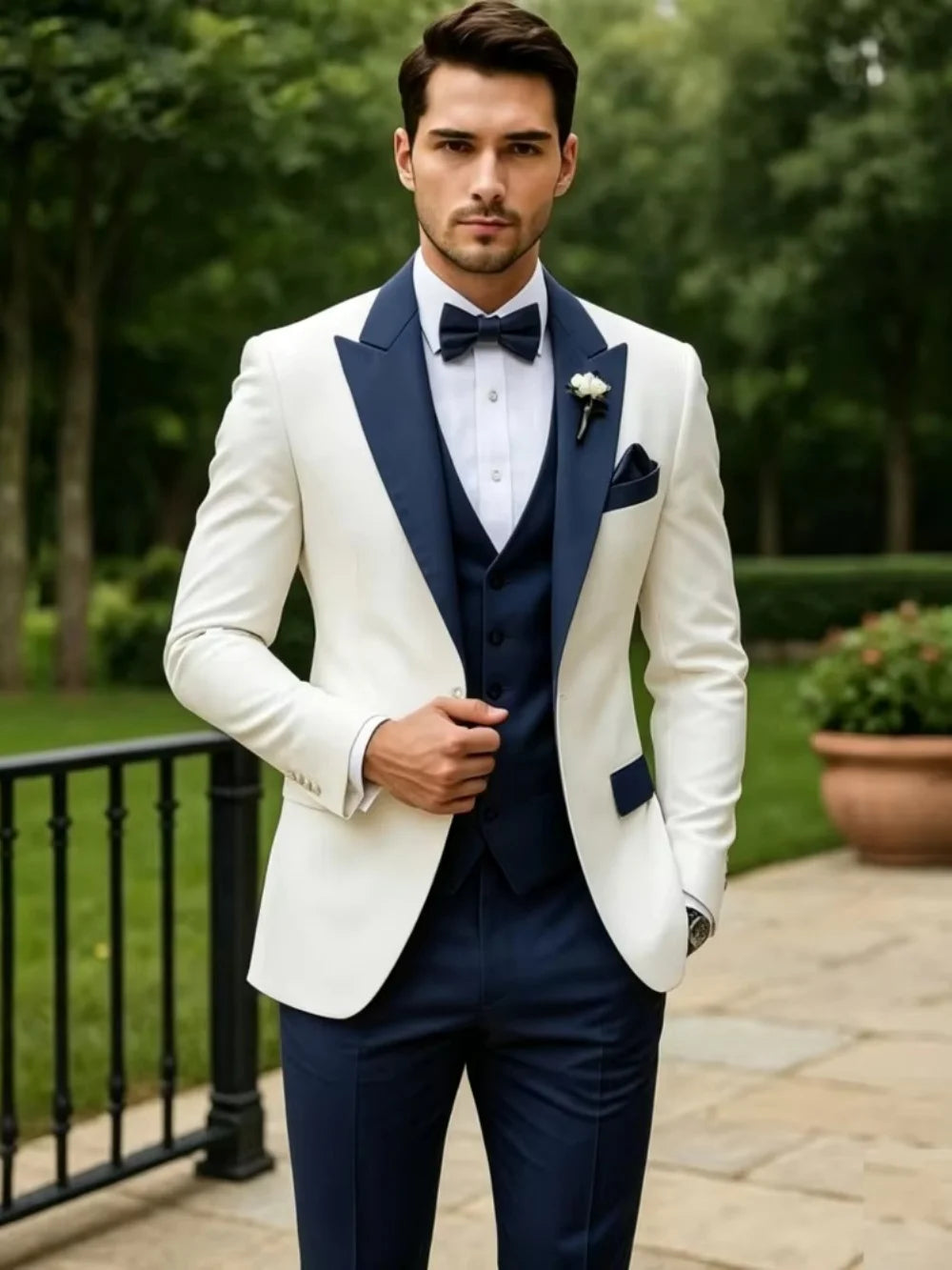 High Quality Men's Color-blocked Suits 3 Pieces For Formal Occasion Classy Peak Lapel Suit Set For Man Business Outfit XS-6XL