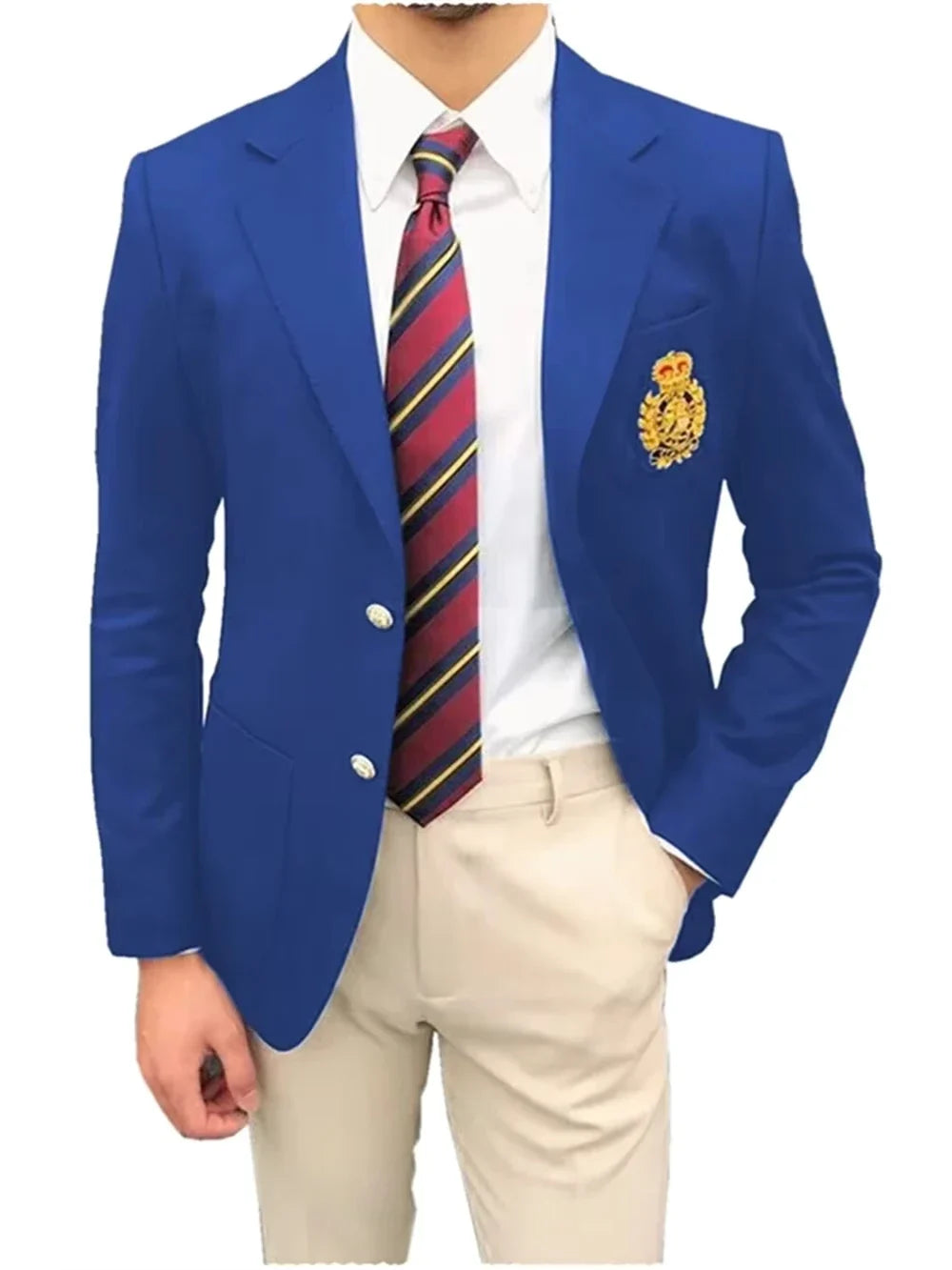 1PieceRed Men's Suit Single Breasted Notch Lapel Jacket Business Casual Blazer Coat High Quality Fashionable Slim Fitting Tuxedo