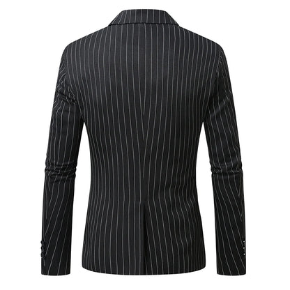 Striped Suit Jackets Men Dress Coat Vintage 2025 Ropa Elegante Hombre Mens Casual Business Slim Fit Formal Blazers Masculino
