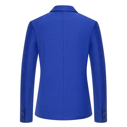 Blazer Men's Fashion Gentleman Solid Color Comfortable Business Color Match with Fake Two Wedding Casual Banquet Slim Suit