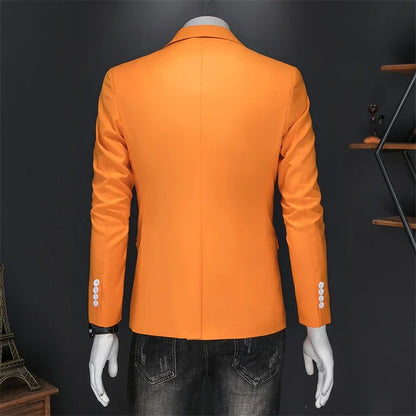 Men's Slim Fit Single-Breasted Blazer for Business Casual and Wedding Occasions