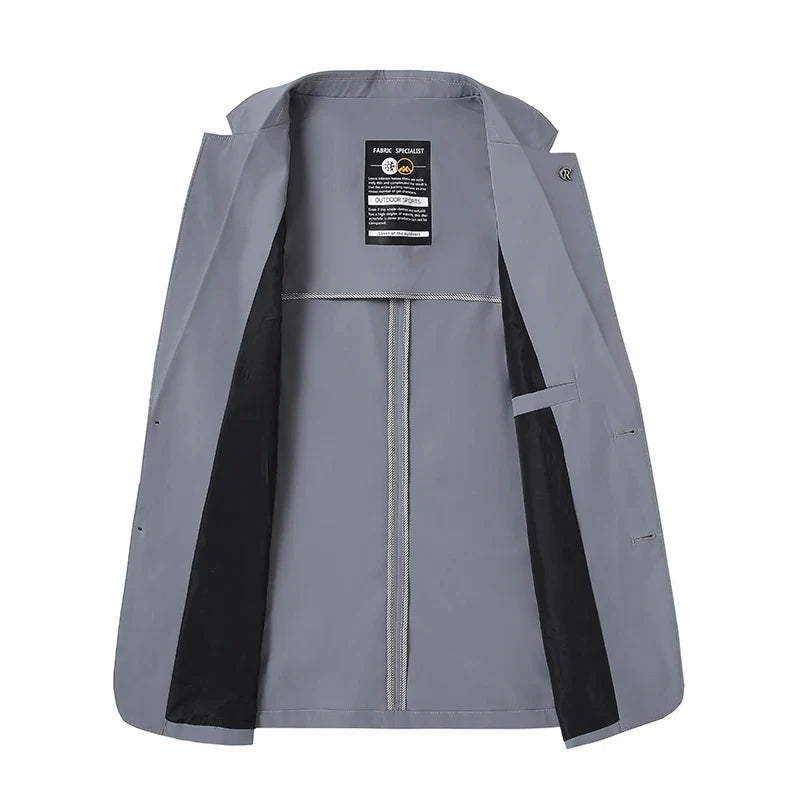 Men's Summer Thin Casual Blazer Solid Color Sun Protection Single Suit Jacket Lightweight Breathable Outerwear