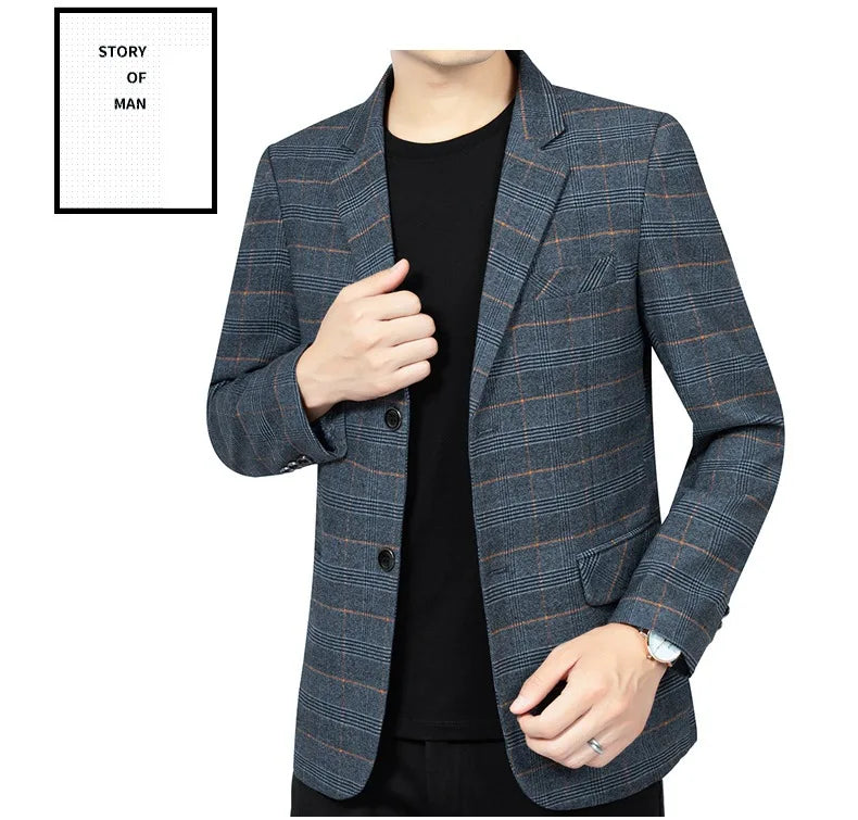 Blazer Men Fashion Premium Business Outdoor Gentleman Striped Stylishly Versatile British Style Casual Host of A Wedding Blazer