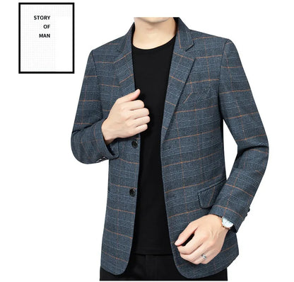 Blazer Men Fashion Premium Business Outdoor Gentleman Striped Stylishly Versatile British Style Casual Host of A Wedding Blazer