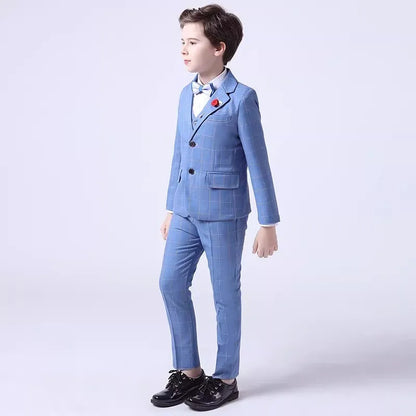 Flower Boys Wedding Suit Set Spring Kids Birthday Photograhy Outfit Children's Piano Host Speech Chorus Performance Costume
