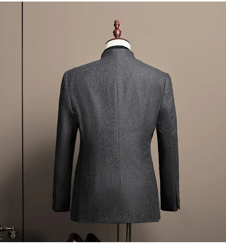 Men's Large Size Autumn Blazer – Smart Casual Polyester Suit Jacket